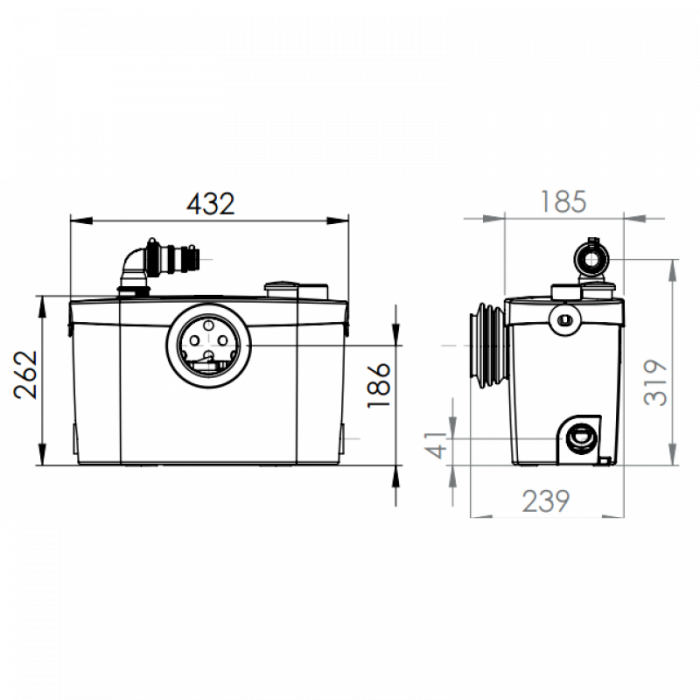 Buy Saniflo Sanipro UP Domestic Sanitary System for Toilet, Sink