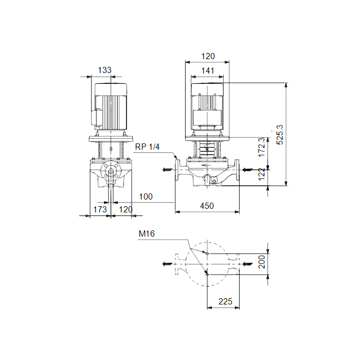Buy TP 100-30/4 B Single Stage Single Head Bronze for Hot Water In Line  0.55kW 4 Pole 240V - Online Pump Supplies UK