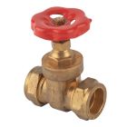 22 mm Compression Fitting Brass Gate Valve (Set of 2)