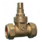 22 mm Compression Fitting Brass Lockshield Gate Valve (Set of 2)