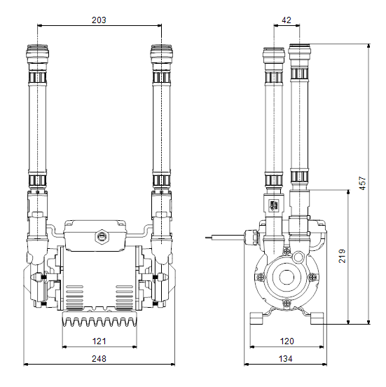 Buy Amazon STP1.5B Brass Twin Impeller Positive Head Shower Pump (x4