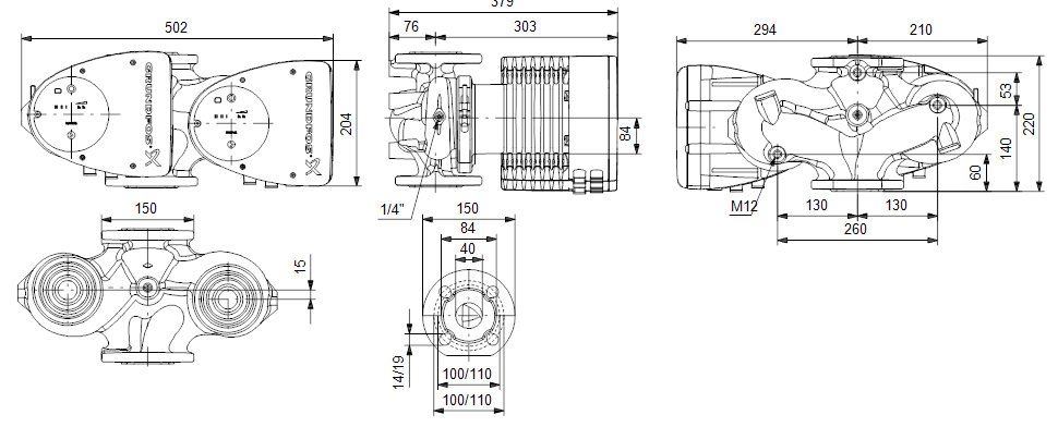 Grundfos Grundfos MAGNA3 40-40 F 220 1x230V PN6/10 Nr.97924266, 1 Stk