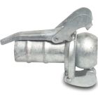 50mm Male Bauer x 50mm Bauer HoseTail S77 Galvanised Steel Quick Coupler Adaptor