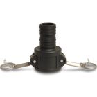 1 1/4" Female Camlock x 32mm Hose Tail Type C 6 Bar Polypropylene Camlock Coupler