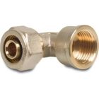 Profec 20mm x 3/4" Brass Nickel Plated Type Alu-PE-X Compression Female Threaded 90° Adaptor Elbow