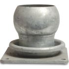 100mm Male Part Italian x 4" Square Flange Type Italian Galvanised Steel Coupler Adaptor