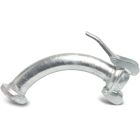 108mm Female Bauer x Male Bauer S11 Galvanised Steel 90° Quick Coupler Bend