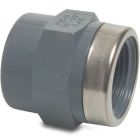 VDL 3/8" x 1/4" PVC-U 10 Bar Female Thread Adaptor Socket With Reinforced Stainless Steel Ring