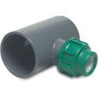 VDL 50mm x 25mm x 50mm PVC-U/PP 90° T-Piece Adaptor 10 Bar Compression Glue Socket