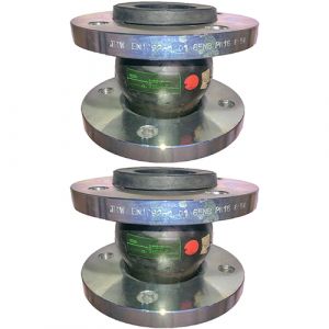 100mm (100NB) Flanged PN16 EPDM Untied Rubber Expansion Joint Set (x2) for Heating Systems 