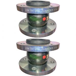 150mm (150NB) Flanged PN16 EPDM Untied Rubber Expansion Joint Set (x2) for Heating Systems 