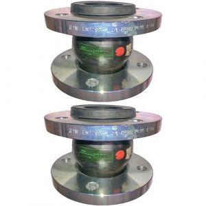 32mm (32NB) Flanged PN16 EPDM Untied Rubber Expansion Joint Set (x2) for Heating Systems