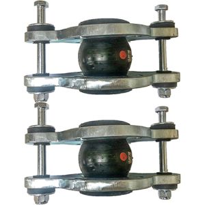 32mm (32NB) Flanged PN16 EPDM Tied Rubber Expansion Joint Set (x2) for Heating Systems 