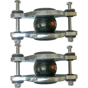 65mm (65NB) Flanged PN16 EPDM Tied Rubber Expansion Joint Set (x2) for Heating Systems 