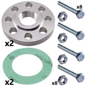 4 Inch Stainless Steel Threaded Flange Set for CRN(E) 64 and CRN(E) 95 Pumps (2 sets inc)