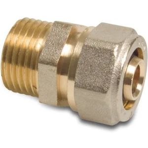 Profec Brass Nickel Plated Type Alu-PE-X Compression Male Threaded Adaptor Socket