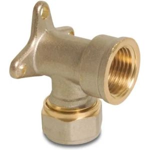 Profec Brass Nickel Plated Type Alu-PE-X Compression Female Threaded 90° Elbow Deck