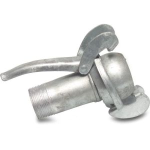 Male Bauer x Male Thread Bauer S74 Galvanised Steel Quick Coupler Adaptor