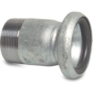 Female Bauer x Male Thread Bauer S75 Galvanised Steel Quick Coupler Adaptor