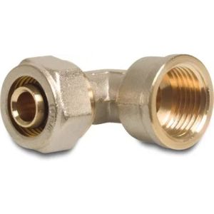 Profec Brass Nickel Plated Type Alu-PE-X Compression Female Threaded 90° Adaptor Elbow