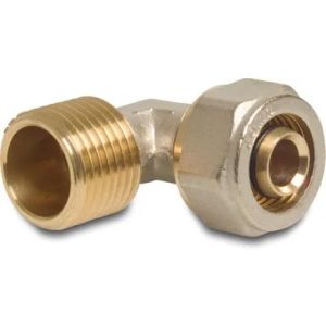 Profec Brass Nickel Plated Type Alu-PE-X Compression Male Threaded 90° Adaptor Elbow