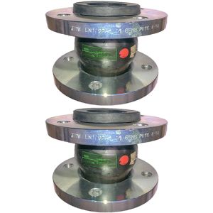 65mm (65NB) Flanged PN16 EPDM Untied Rubber Expansion Joint Set (x2) for Heating Systems