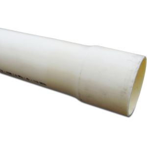 Cream Pressure Pipe PVC-U Glue Socket 160mm x 7.7mm - 5m