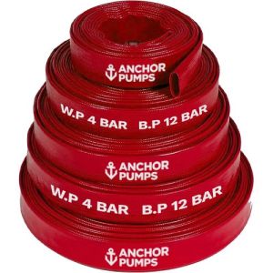 Red Layflat Discharge Hose - High Pressure