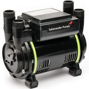 Salamander CT75+ Xtra 2.0 Bar Twin Positive Head Shower Pump (Inlet Isolators) with Noise Vibration Reduction Technology