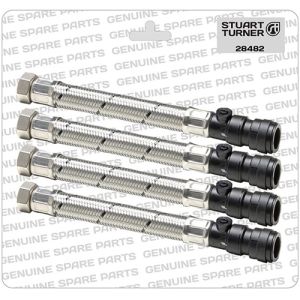 Stuart Turner Anti-Vibration Flexible Pipe connection 3/4" BSPF/22mm Push In with Isolating Valve (Set of 4)