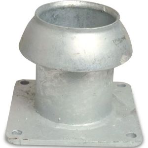 Male Part Perrot x Square Flange Perrot Galvanised Steel Quick Coupler Adaptor